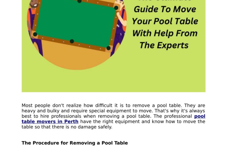 How to Move a Slate Pool Table
